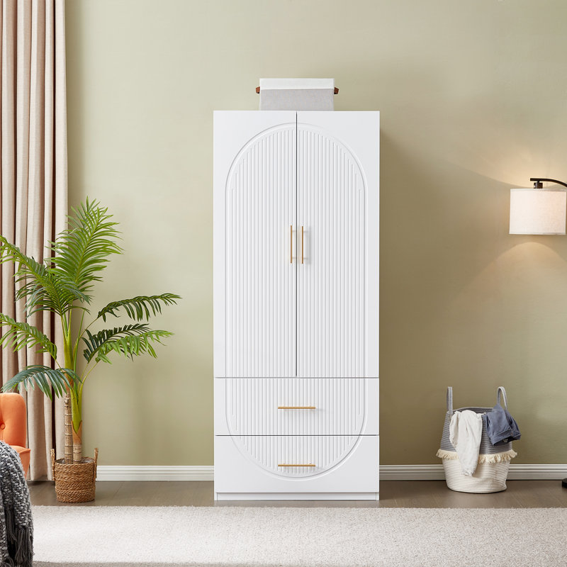 Ruthy Solid Manufactured Wood Armoire White